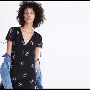 Madewell Silk Poppy Dress in Wild Botanic size 2!